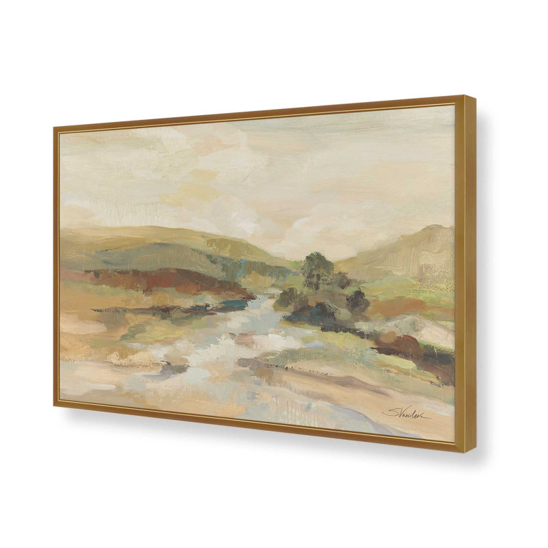 «Valley River» par Silvia Vassileva, reproduction d'art, H 12 po x l 18 po, Doré