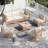 6 - Person Premium Patio Wicker Sectional Seating Group with Cushions-2144052179