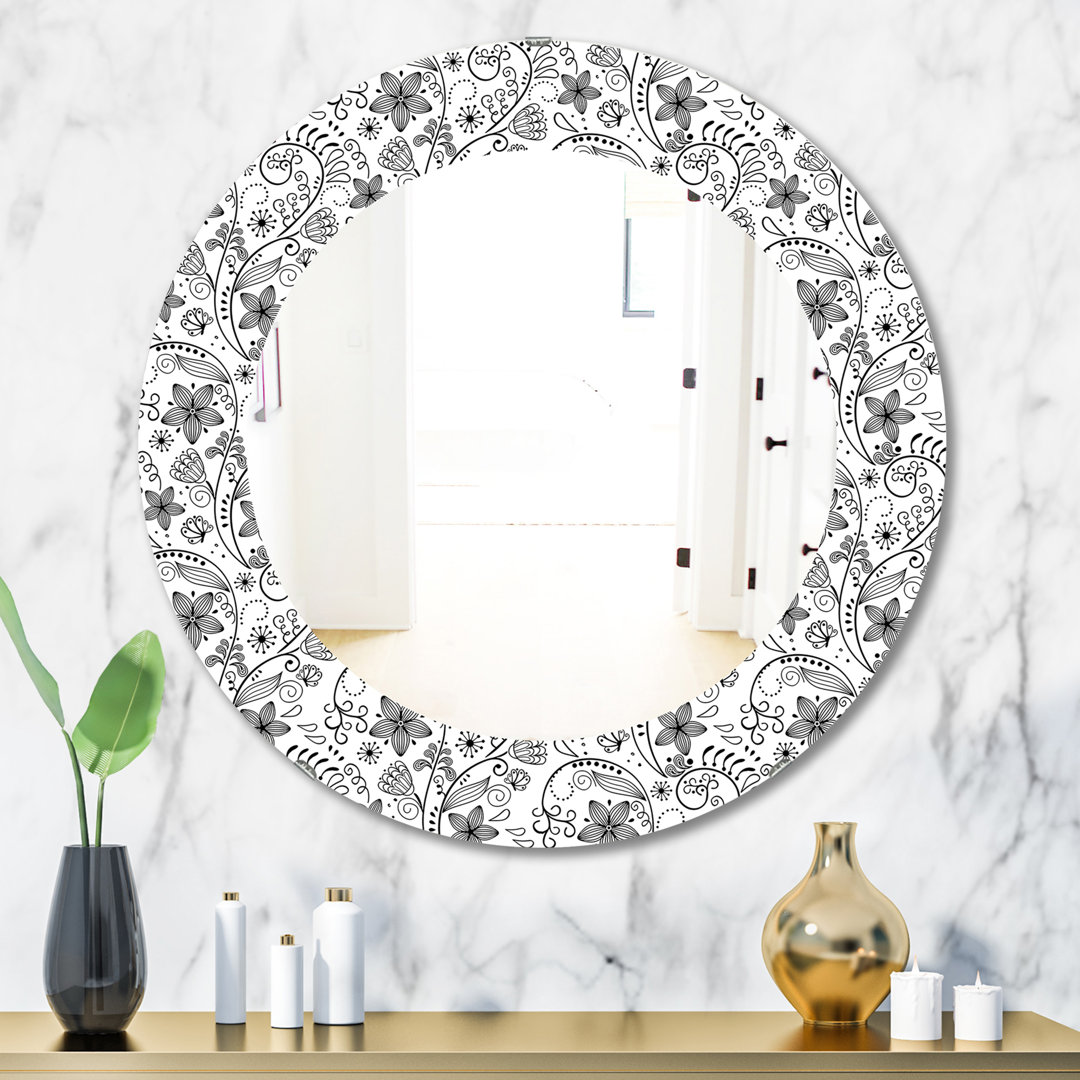 Texture in a Flower Design Wall Mirror East Urban Home 