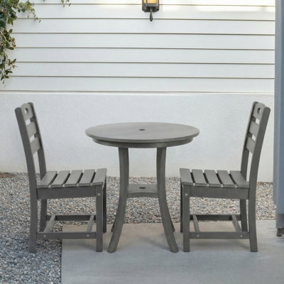 Ensemble bistro de luxe pour l'extérieur 3 pièces - Ensemble de conversation en métal toutes saisons avec table basse ronde et 2 chaises ergonomiques