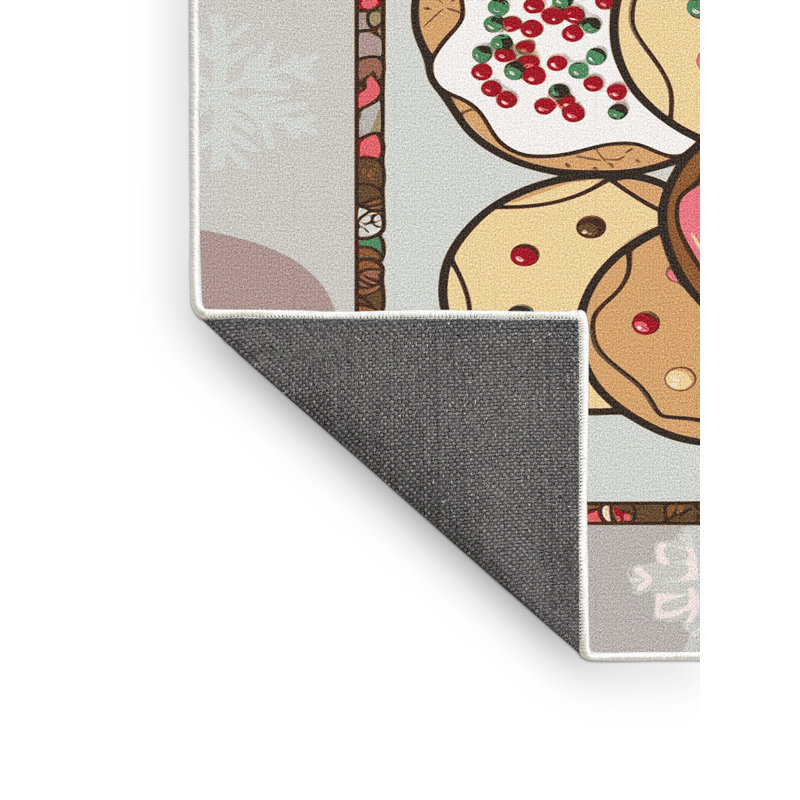 Tapis de vacances The Holiday Aisle® Cookies, Rectangulaire 2 pi x 3 pi