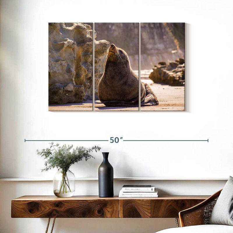 Sunbathing Seal, 24" H x 38" W