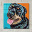 Art mural en verre «Rottweiler» par Carolee Vitaletti-1271313867