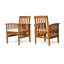 Chaise de patio en acacia avec coussin-1686908376