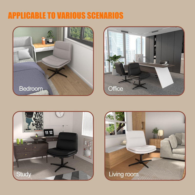 Chaise de bureau Knash, Crème