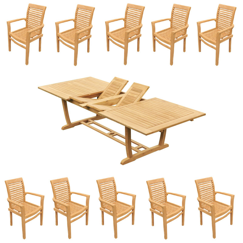 Mas Outdoor Teak Dining Set, 10