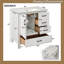 Meuble-lavabo blanc 30 po avec lavabo en céramique, portes à fermeture douce, sans robinet, autoportant