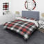 Tartan à carreaux noir et rouge - Ensemble de housse de couette abstrait - Microfibre de polyester-1590077247