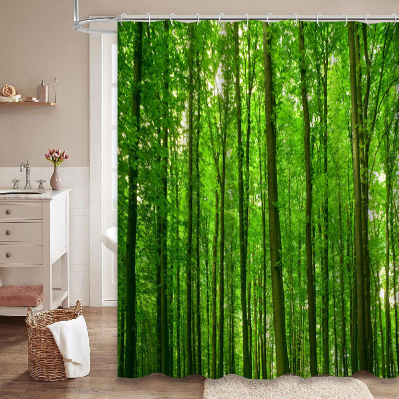 Rideau de douche à 12 crochets Nature Forest, L 72 po x l 84 po