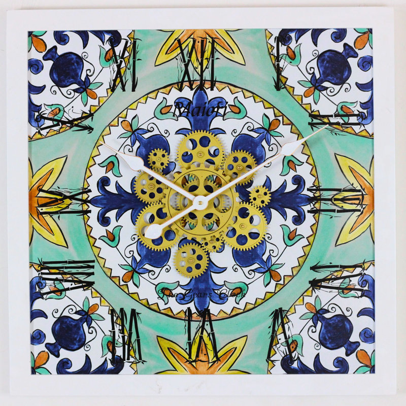 Solid Wood Wall Clock, Navy