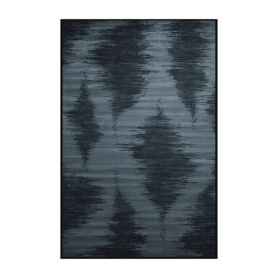 Tapis abstrait gris lavable à la machine