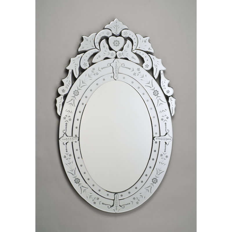 Hindsville Glass Frame Oval Mirror