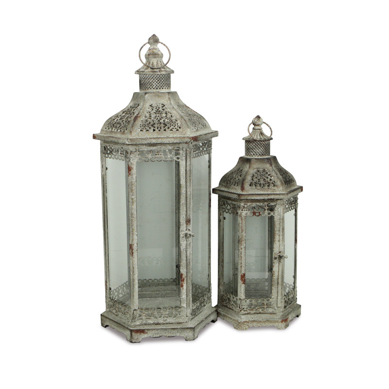 Ensemble de lanternes 2 pièces, Brun délavé