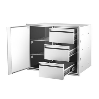  Ensemble d'armoires de cuisine extérieures l 28 po x H 22 po x P 19,5 po avec cloison idéale pour la cuisine extérieure