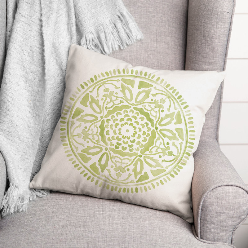 Housse et insert de coussin extérieur d'extérieur, Vert, Floral 3