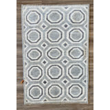 Tiny Knots Wool Geometric Area Rug in Eyelet Silver