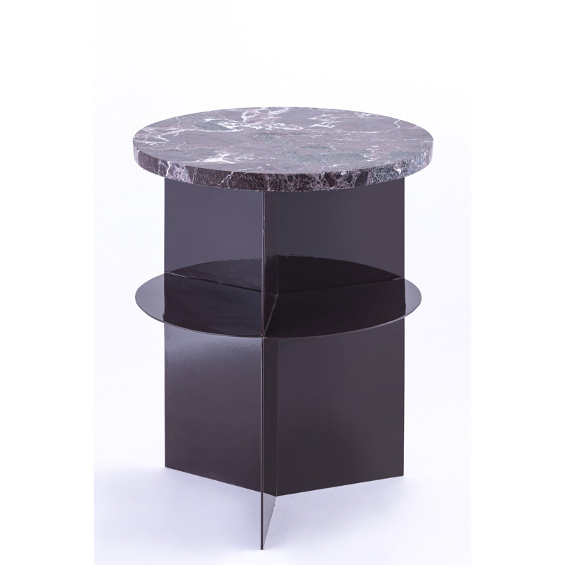 Table d'appoint ronde avec plateau en pierre