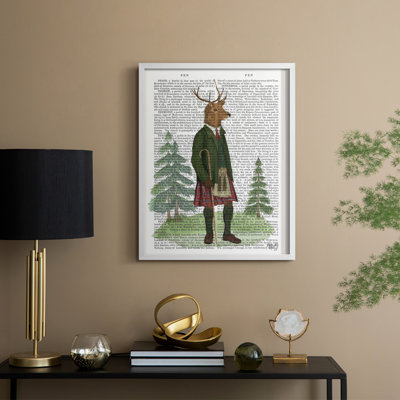 Scottish Deer Alistair McStag, Full, Book Print Framed Print - Solid Wood