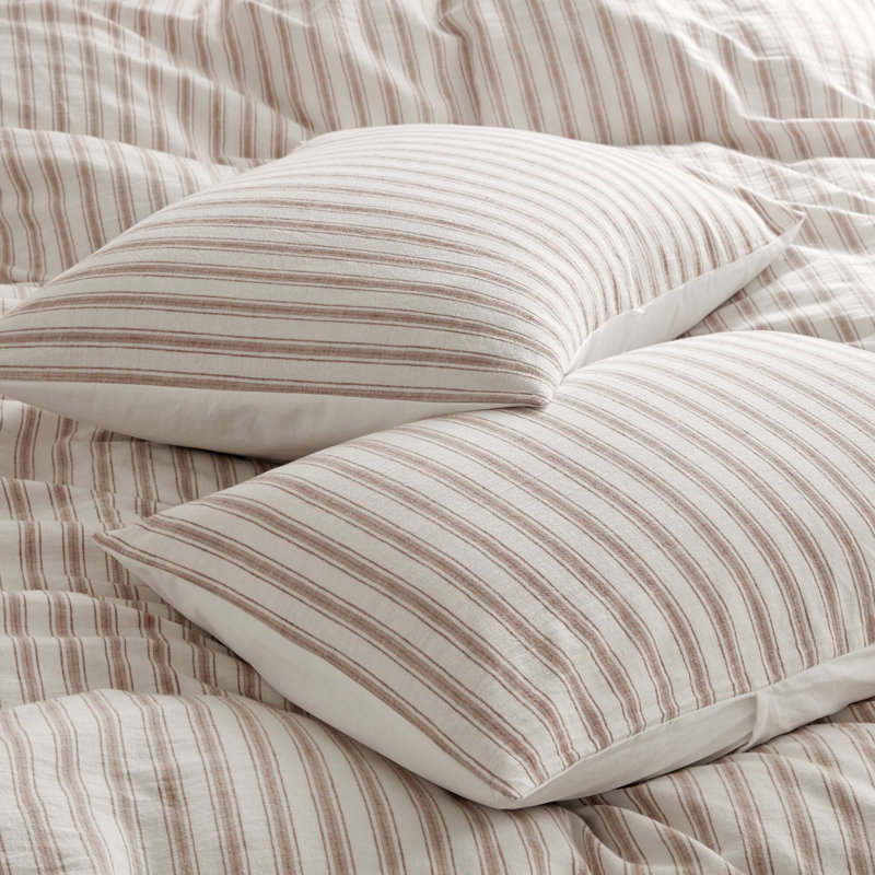 Etta All Season Striped 3PCS Duvet Set, Queen Duvet Cover + 2 Standard  Shams, Terracotta