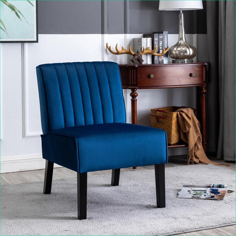 Ensemble de 2 chaises d'appoint Mid Century, Marine