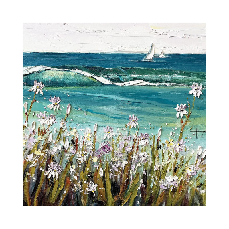 Coastal Irises 1 Piece Wrapped Canvas Painting, 30.48 cm H x 30.48 cm W