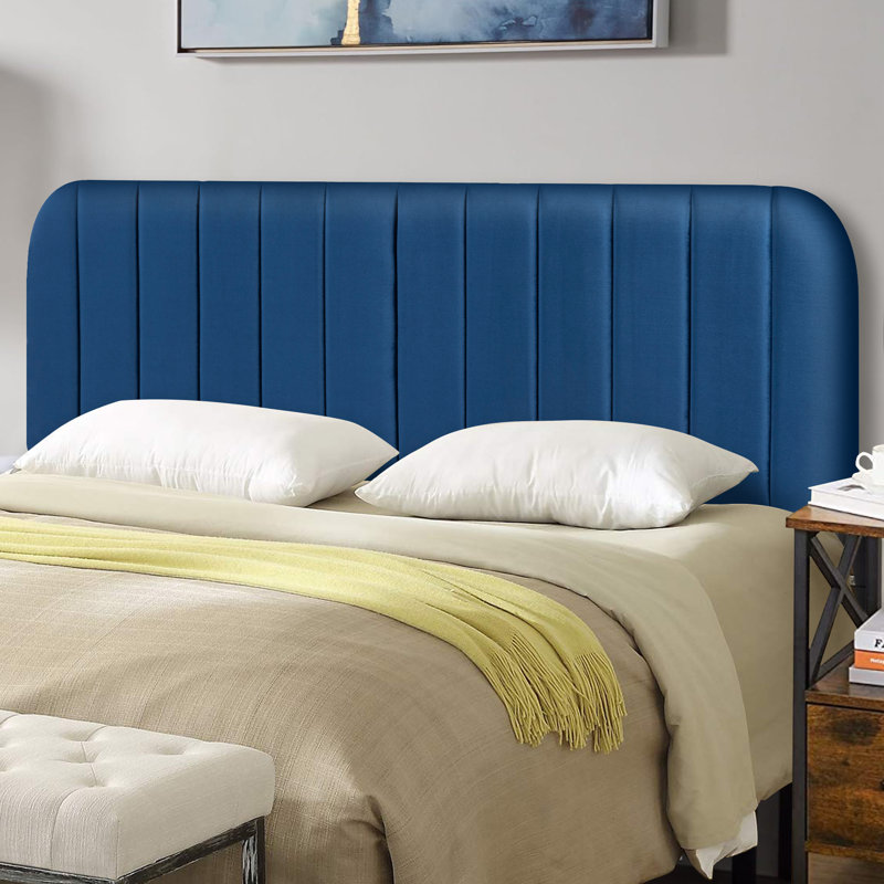 Upholstered Easy Assemble Headboard, Blue, King