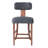 25.6"H Mid-Century Upholstered Counter Stools with Solid Wood Legs-627682043