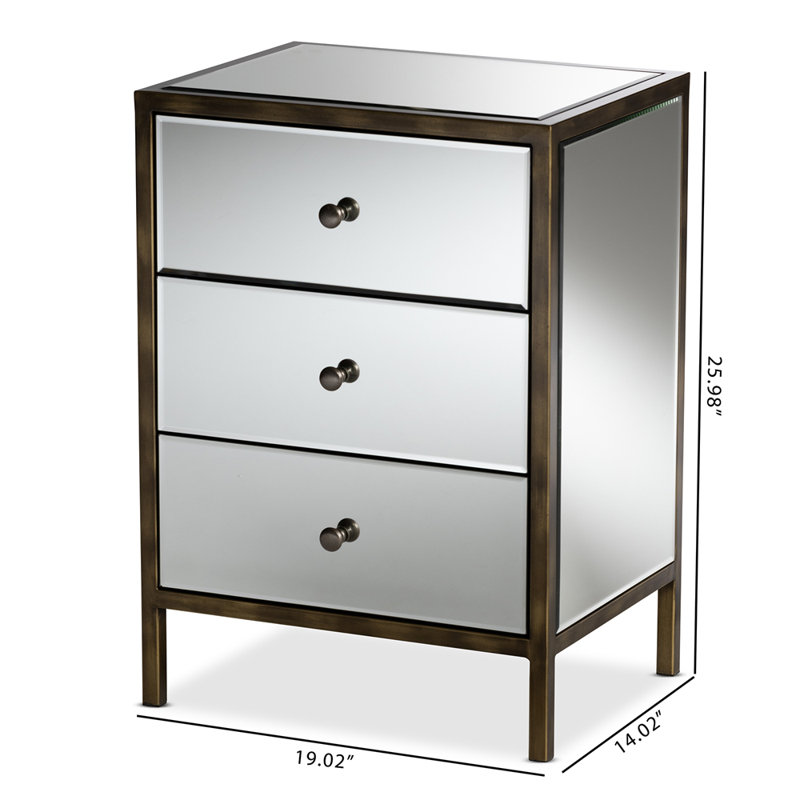Table de chevet 3 tiroirs Papillion