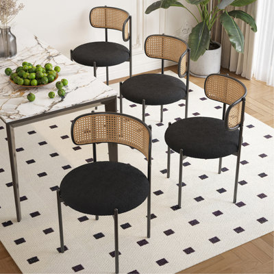 Ensemble de chaises de salle à manger rembourrées modernes avec chaises en rotin et chaises de cuisine