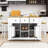 Chiyeko 3-Piece Kitchen Island Set with Storage Shelves, Built-in Charging Station and Bar Stools-237770627