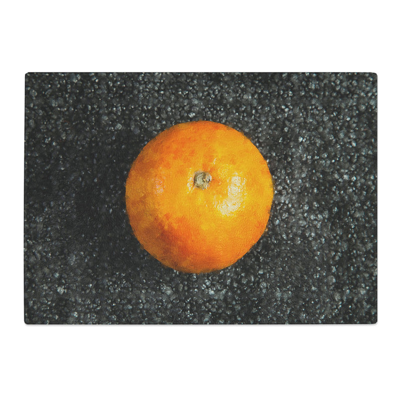 Orange Fruit Painting Chopping Board, 0.4cm H x 20cm W x 28.5cm L