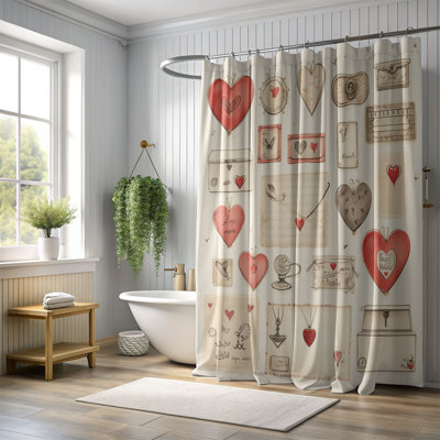 Rideau de douche Love Heart - Premium