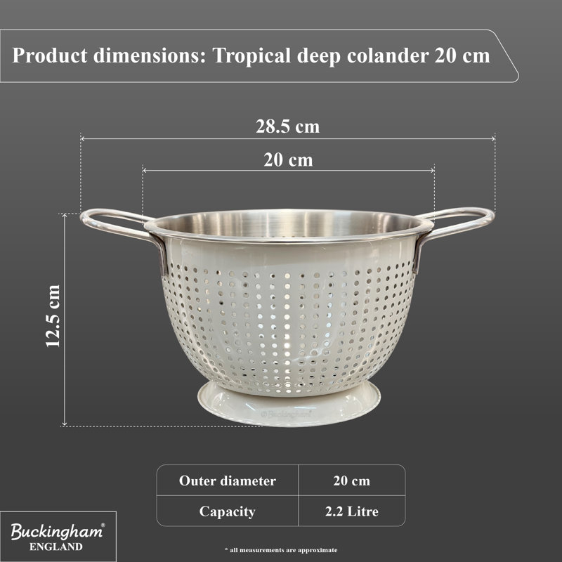 Buckingham Stainless Steel Colander, Ivory