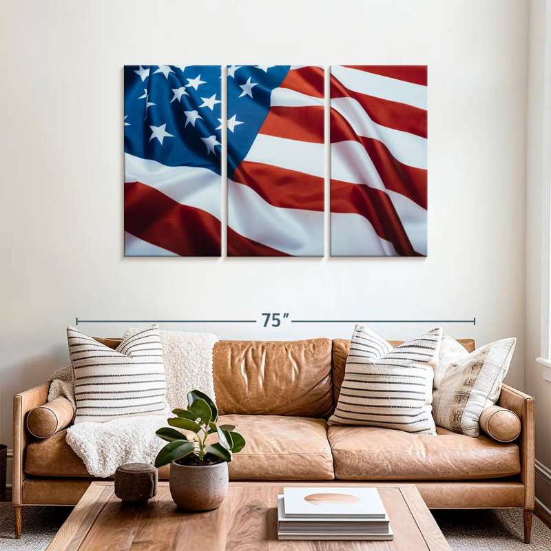 Borges Ruffled American Flag, 36" H x 57" W