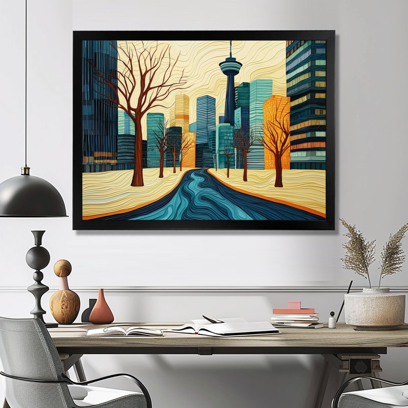 Canada, Toronto, automne, scène de ville, art mural Toronto, Reproduction encadrée d'une seule photo sans pass, Noir