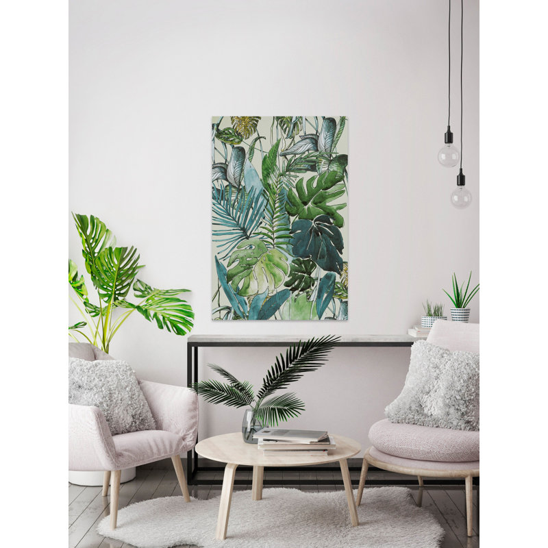 « exotic », reproduction de peinture à l’aquarelle sur toile tendue, H 30 po x l 20 po x P 1,5 po