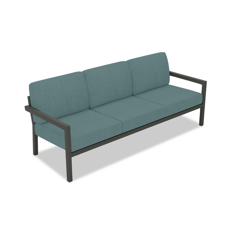 Vivant 83" Wide Outdoor Patio Sofa with Sunbrella® Cushions, Canvas Charcoal Sunbrella® Canvas, Slate