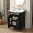 Modern 24" White Freestanding Bathroom Vanity With Ceramic Sink, Tip-Out Drawer & 2 Soft-Close Doors With Organizers-617595468-617595464-707595808