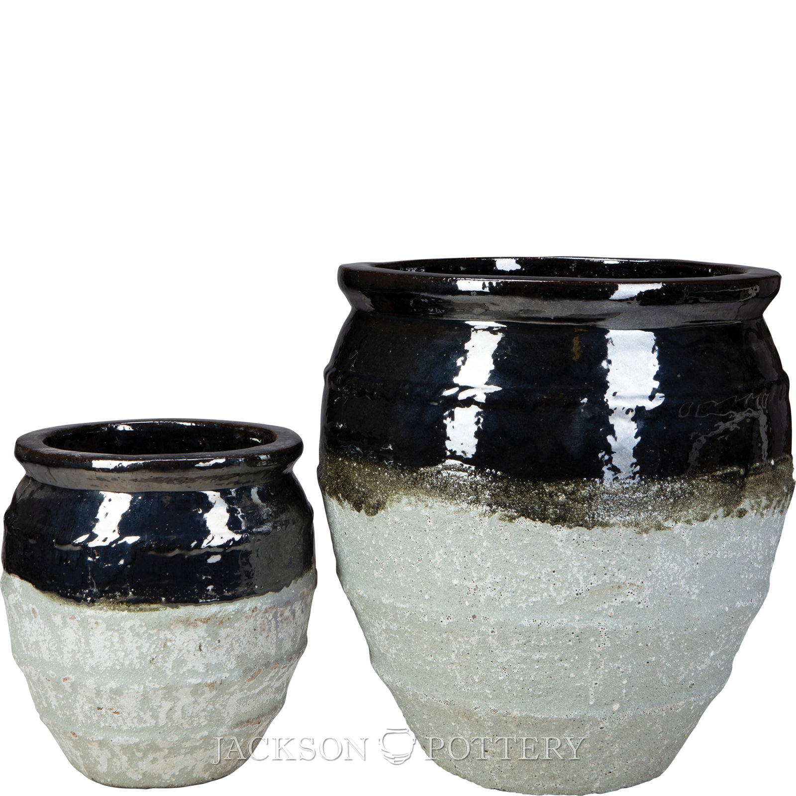 19" Pot Planter, Black/Graystone