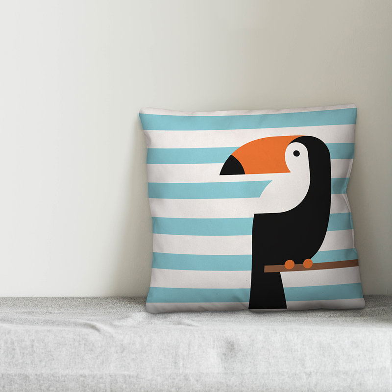 Coussin décoratif d'intérieur/d'extérieur, H 18 po x l 18 po, Pas de bourre, Bleu