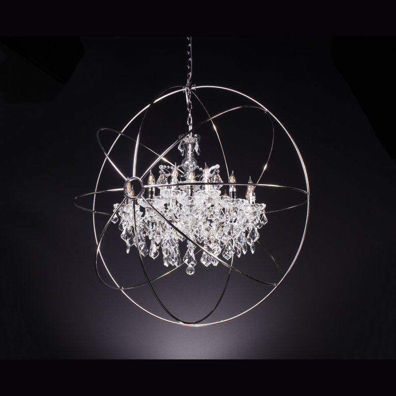 Lustre sphère de style bougie 15 lumières Romina