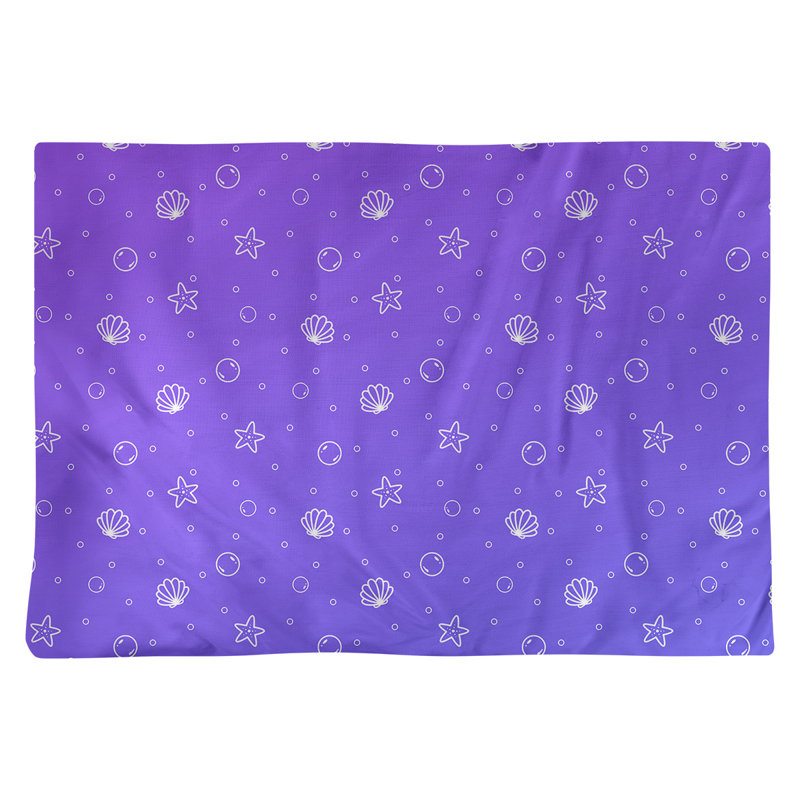 Napperon en coton 18 po Seashell, Bleu / Mauve