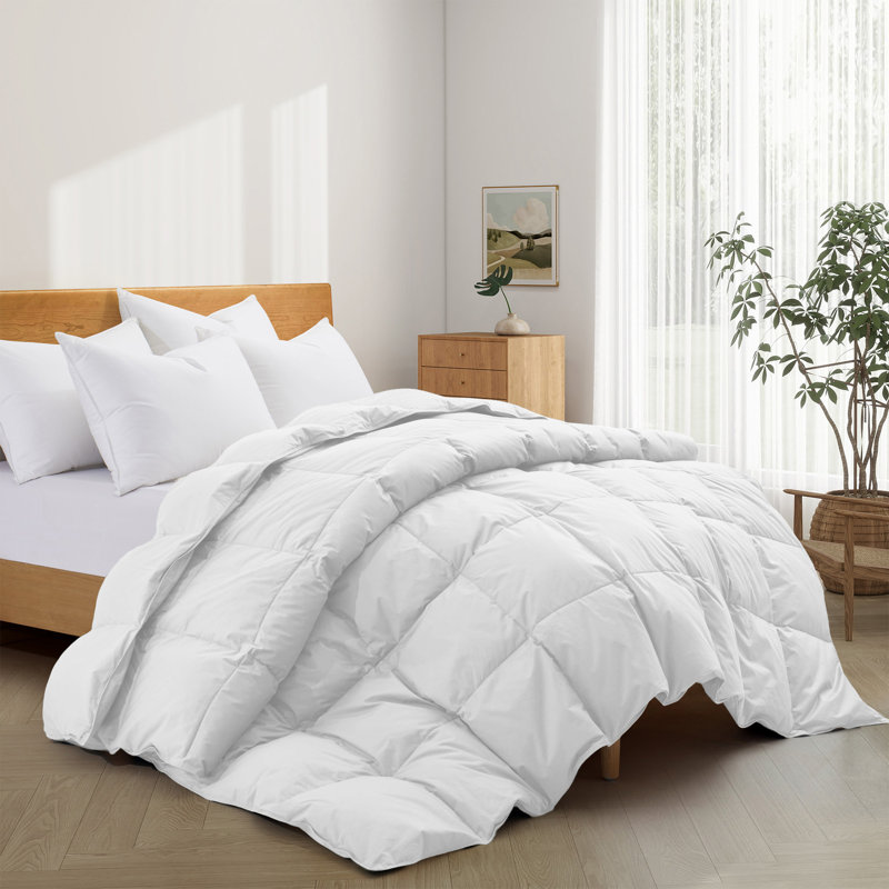Édredon en duvet de coton biologique toutes saisons Puredown, Édredon très grand, Blanc cassé