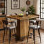 47" Bar Table, Rustic Industrial Pub Table with Footrest for Kitchen Bar Restaurant