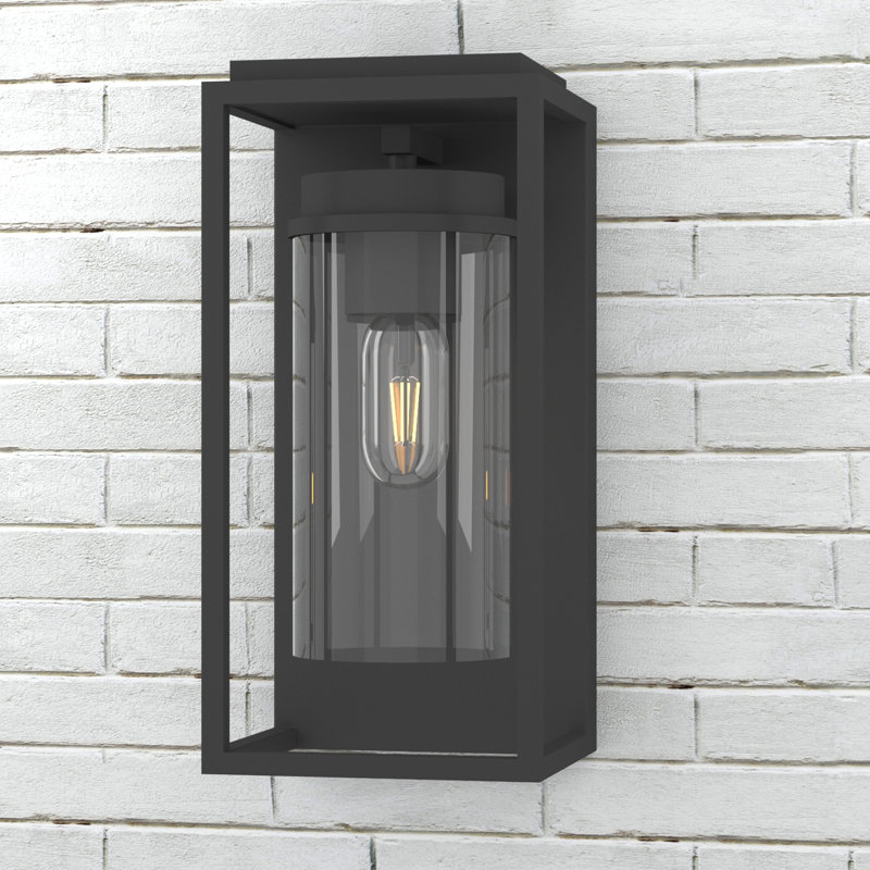  Applique murale d'extérieur en fer noir ETL avec crépuscule à l'aube à 1 lumière H 12,3 po Arberie, W5.91"xE5.55"xH12.36"