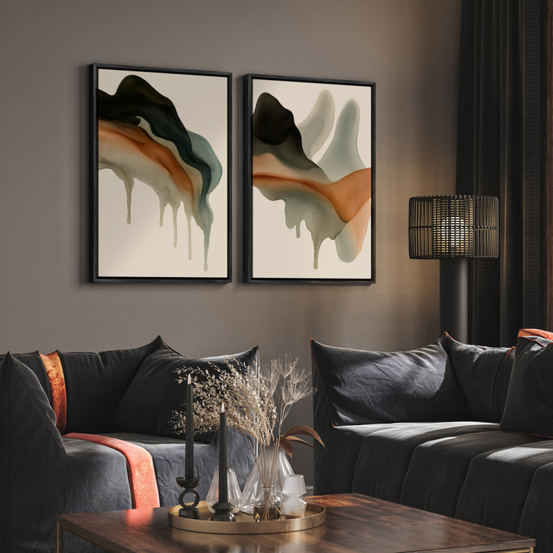 Art mural encadré, rétro, antique, classique pour chambre à coucher - 24 po x 36 po x 2 panneaux, H 36 po x l 24 po, Noir