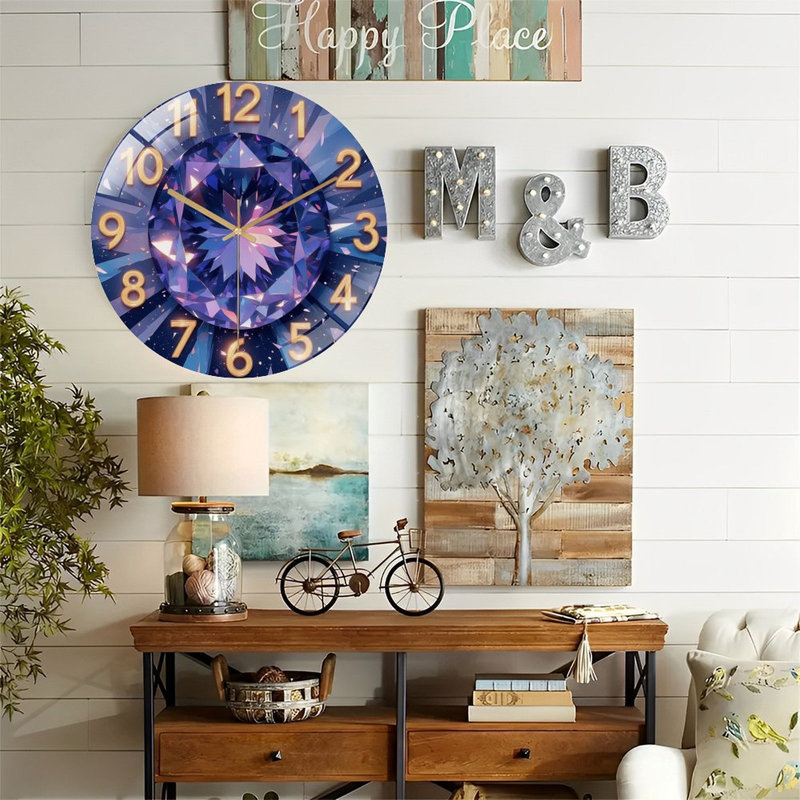 Horloge murale diamant