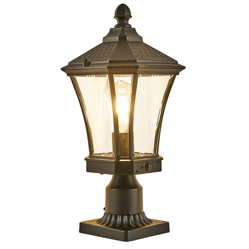 Motion Sensor Outdoor Post Lights  19" Dusk to Dawn Outdoor Pillar Lamps.
