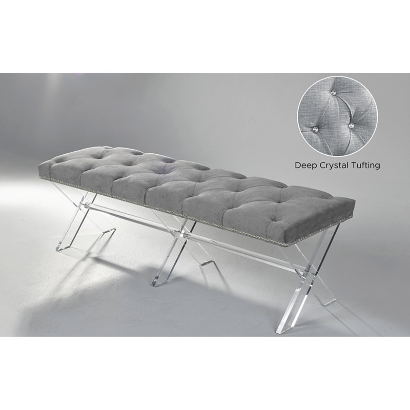 Banc en faux cuir Lesure, Ivoire
