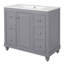 Ensemble de meuble-lavabo moderne avec lavabo en céramique 36 x 18,3 x 34,1 po, 4 tiroirs, 1 porte, tablette réglable, structure en bois massif, panneau de fibres à densité moyenne, peu encombrant et durable